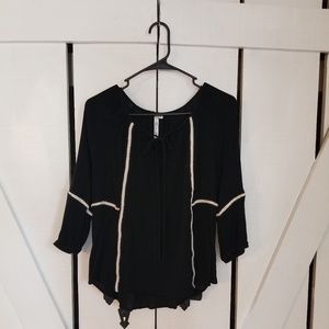 Andree Blue - 3/4 Sleeve Black Boho Style - S